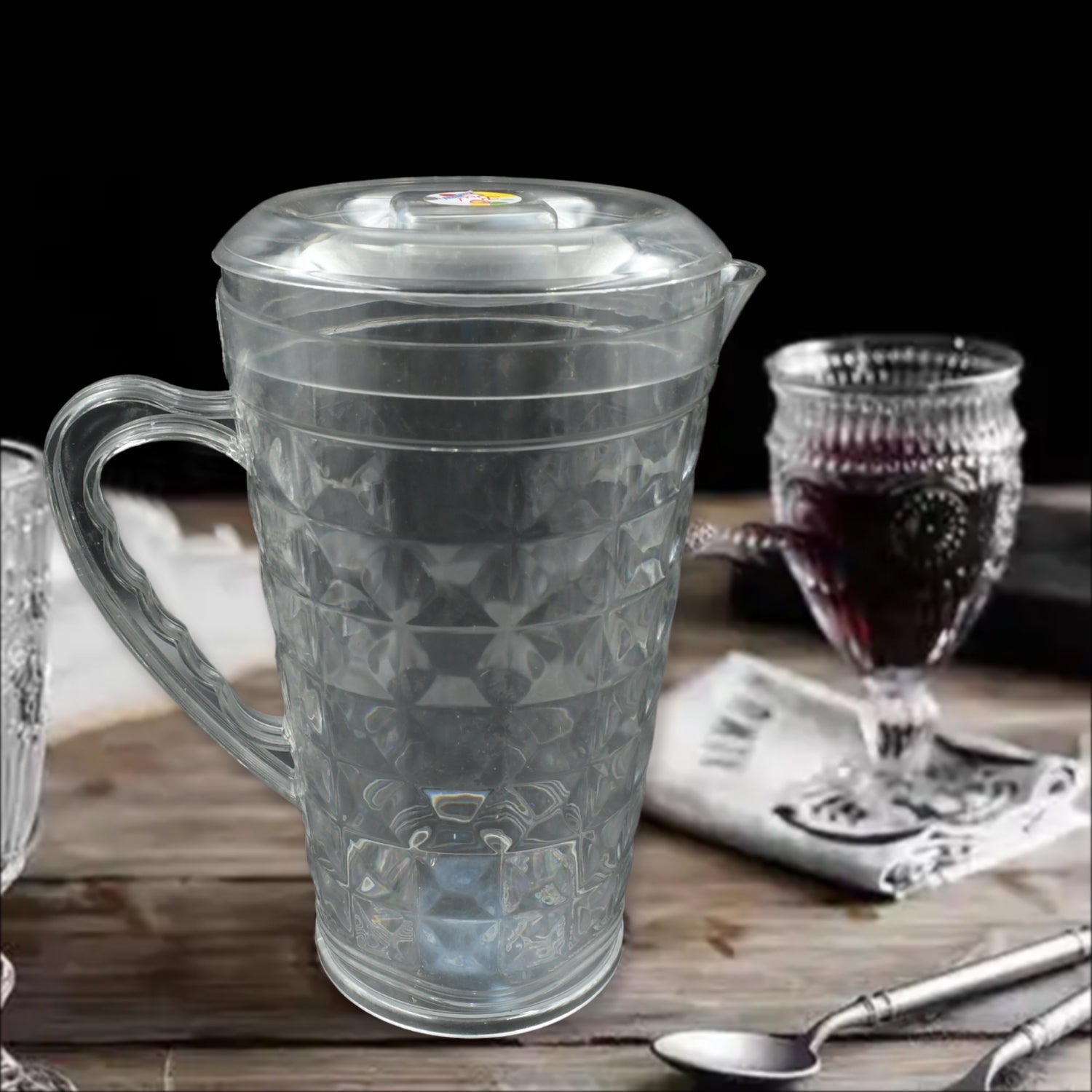 3692 Mocktail Pet Jug Plastic Jug With lid, Drinking Beverage Jag, Transparent Tableware Reusable BPA Free, Plastic Water jug for Home use, Perfect for Home, Restaurants 3692 Mocktail Pet Jug Plastic Jug With lid, Drinking Beverage Jag, Transparent Tableware Reusable BPA Free, Plastic Water jug for Home use, Perfect for Home, Restaurants